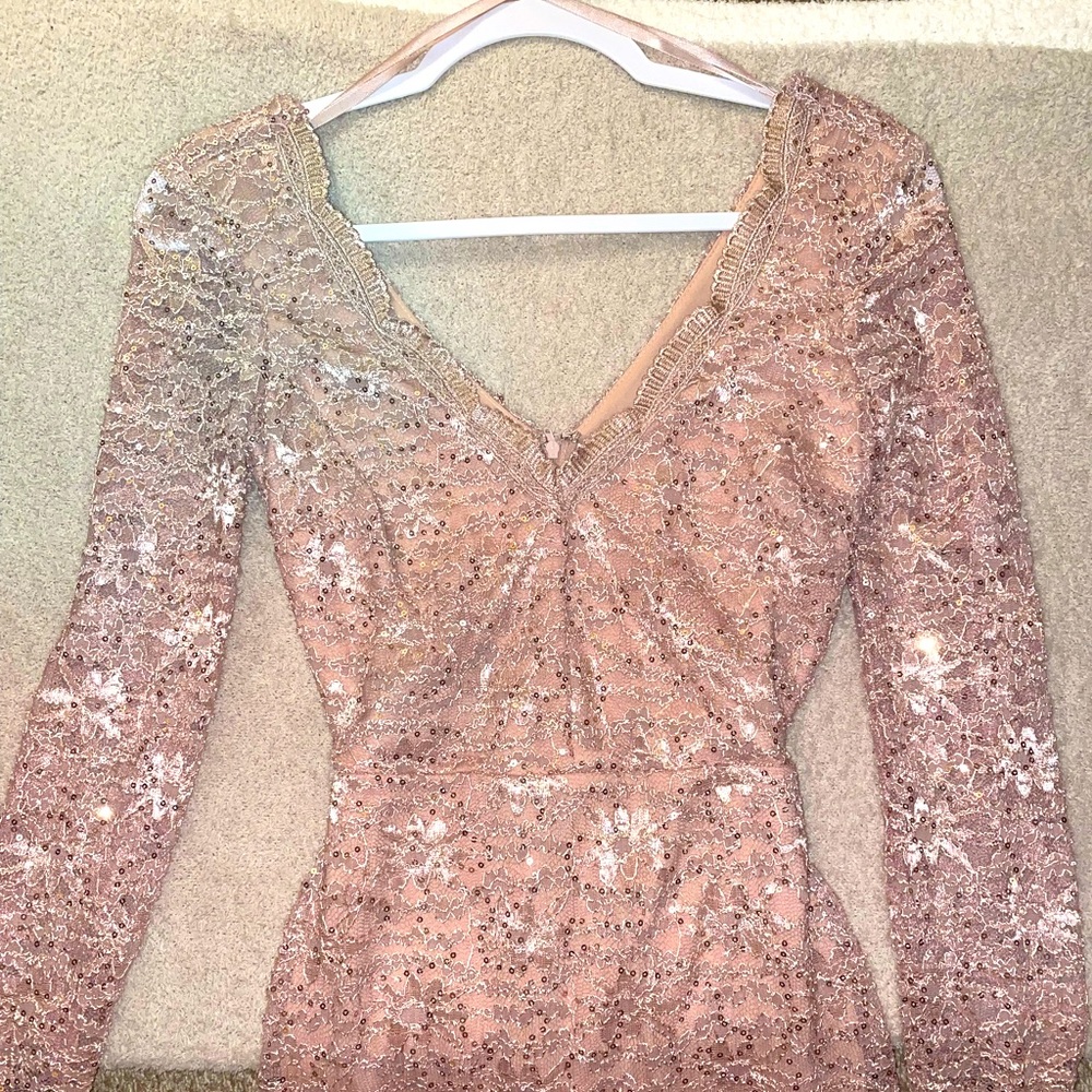 Rose gold cocktail dress size 0